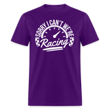 Sorry We're Racing | FSR Merch | Adult T-Shirt - purple