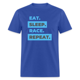 Eat Sleep Race | FSR Merch | Adult T-Shirt - royal blue