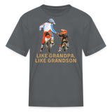 Like Grandpa Like Grandson Dirt Bike | FSR Merch | Youth T-Shirt - charcoal