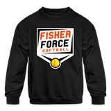Fisher Force | Softball | 2023 | Youth Crewneck Sweatshirt - black