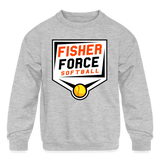 Fisher Force | Softball | 2023 | Youth Crewneck Sweatshirt - heather gray