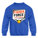 Fisher Force | Softball | 2023 | Youth Crewneck Sweatshirt - royal blue