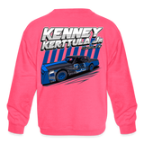 Kenney Kerttula Jr | 2023 | Youth Crewneck Sweatshirt - neon pink
