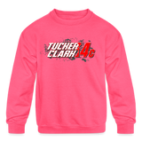 Tucker Clark | 2023 | Youth Crewneck Sweatshirt - neon pink