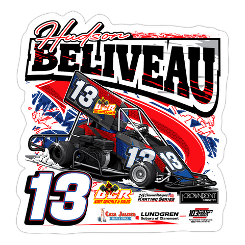 Hudson Beliveau | 2025 |  Kiss-Cut Vinyl Decal 2 - white matte