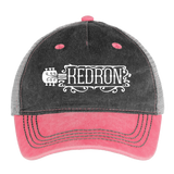 KEDRON | White Logo | Pigment Dyed Trucker Hat - washed pink / silver 