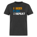 Beer Ski Repeat | Adult T-Shirt - heather black