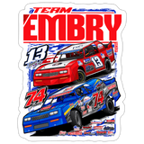 Embry Racing | 2026 | Kiss-Cut Vinyl Decal 2 - white matte