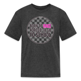 Born to Race Circle | Pink | Youth T-Shirt - heather black