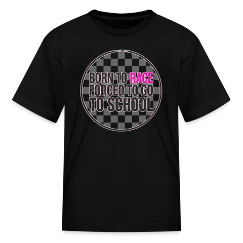 Born to Race Circle | Pink | Youth T-Shirt - black