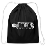 KEDRON | White Logo | Cotton Drawstring Bag - black