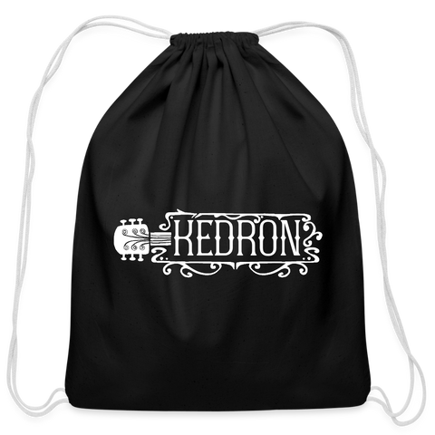 KEDRON | White Logo | Cotton Drawstring Bag - black