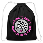 Born To Race | That Girl | Cotton Drawstring Bag - black