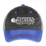 KEDRON | White Logo | Pigment Dyed Trucker Hat - washed blue / silver