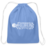 KEDRON | White Logo | Cotton Drawstring Bag - carolina blue