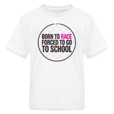 Born to Race Circle | Pink | Youth T-Shirt - white