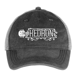 KEDRON | White Logo | Pigment Dyed Trucker Hat - washed black / silver