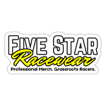 Five Star Racewear | Kiss-Cut Vinyl Decal - white matte