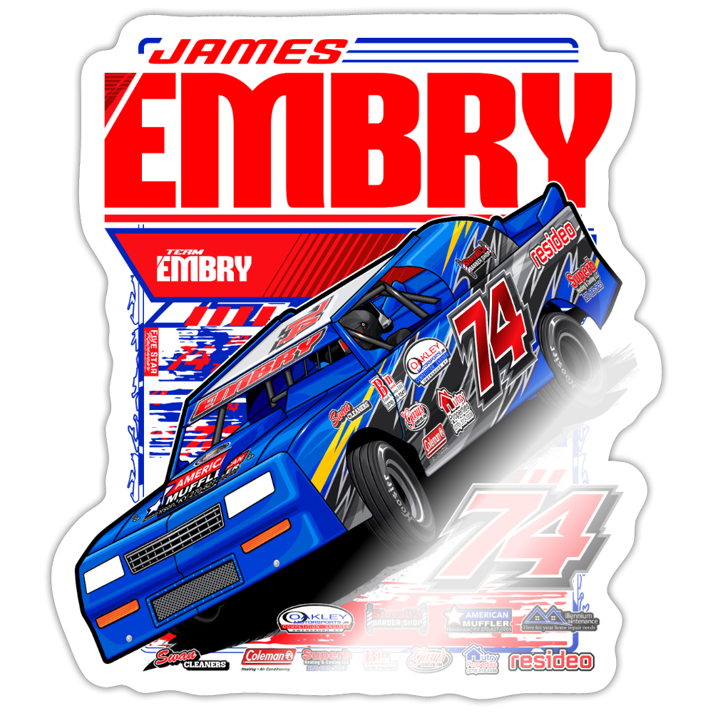 James Embry | Embry Racing | 2026 | Kiss-Cut Vinyl Decal 2 – Five Star ...