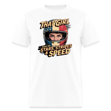 That Girl Runs On Stars Stripes & Speed | Adult T-Shirt - white