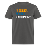 Beer Ski Repeat | Adult T-Shirt - charcoal