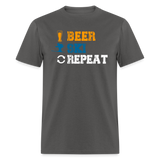 Beer Ski Repeat | Adult T-Shirt - charcoal