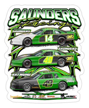 Saunders Racing | 2024 | Kiss-Cut Vinyl Decal 2