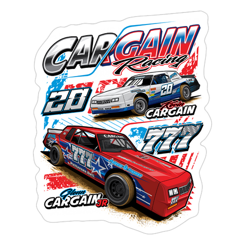 Cargain Racing | 2025 |  Kiss-Cut Vinyl Decal 2 - white matte