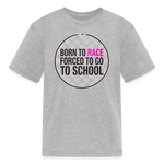 Born to Race Circle | Pink | Youth T-Shirt - heather gray