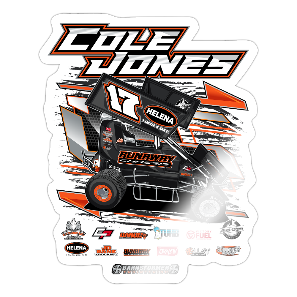Cole Jones | 2025 | Kiss-Cut Vinyl Decal 2 – Five Star Racewear