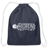 KEDRON | White Logo | Cotton Drawstring Bag - navy