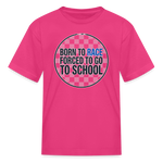 Born to Race Circle | Blue | Youth T-Shirt - fuchsia