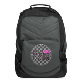 Born To Race Circle | Pink | Computer Backpack - charcoal