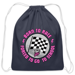 Born To Race | That Girl | Cotton Drawstring Bag - navy