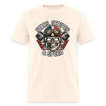 Full Throttle Skull | Stars Stripes & Speed | Adult T-Shirt - natural