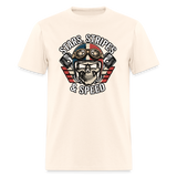 Full Throttle Skull | Stars Stripes & Speed | Adult T-Shirt - natural