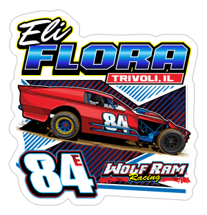 Eli Flora | Wolf Ram Racing | 2024 | Kiss-Cut Vinyl Decal 2