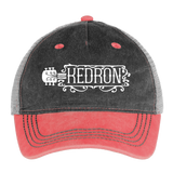KEDRON | White Logo | Pigment Dyed Trucker Hat - washed red / silver