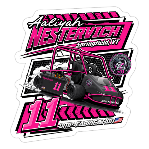 Aaliyah Nestervich | 2025 |  Kiss-Cut Vinyl Decal 2 - white matte