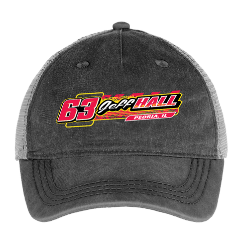 Jeff Hall | 2025 | Dyed Trucker Hat - washed black / silver