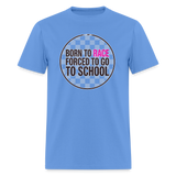 Born to Race Circle | Pink | Adult T-Shirt - carolina blue