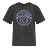 Born to Race Circle | Blue | Youth T-Shirt - heather black