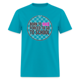 Born to Race Circle | Pink | Adult T-Shirt - turquoise