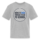Born to Race Circle | Blue | Youth T-Shirt - heather gray