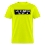 I Like Big Blocks | FSR Merch | Adult T-Shirt - safety green