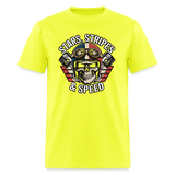 Full Throttle Skull | Stars Stripes & Speed | Adult T-Shirt - safety green