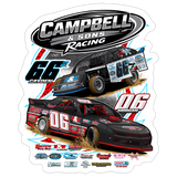 Campbell & Sons Racing | 2026 | Kiss-Cut Vinyl Decal 2 - white matte
