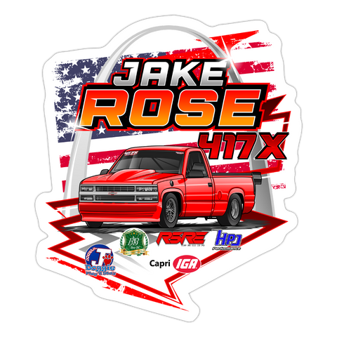 Jake Rose | 2025 |  Kiss-Cut Vinyl Decal 2 - white matte