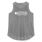 KEDRON | White Logo | Women's Relaxed Tank Top - granite heather 