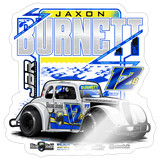 Jaxon Burnett | 2026 | Kiss-Cut Vinyl Decal 2 - white glossy